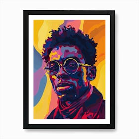 Old School Black Man 70's Aesthetic Art Print