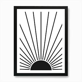 Sun Black And White Art Print