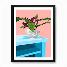 The Smirk - plant on a table Art Print