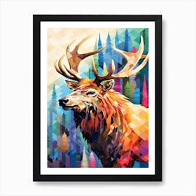 Prism Elk Painting Art Print