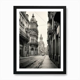 Porto, Portugal, Spain, Black And White Photography 3 Art Print