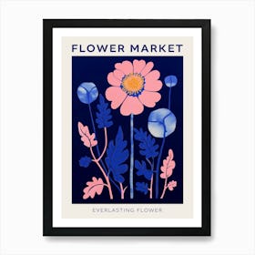 Blue Flower Market Poster Everlasting Flower Market Poster 4 Art Print