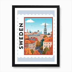 Sweden 1 Travel Stamp Poster Art Print