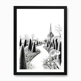 Garden In Black And White 1 Art Print