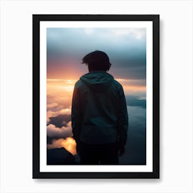 Sunset Over The Clouds Art Print
