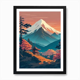 Rpg 40 Stunning Anime Vector Mountain Landscape Illustration S 0 Art Print