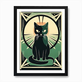 The Sun, Black Cat Tarot Card 1 Art Print