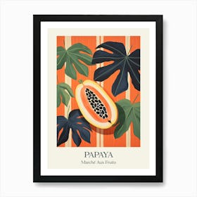 Marche Aux Fruits Papaya Fruit Summer Illustration 7 Art Print