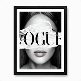 Luxury Fashion Woman Vogue Black And White Art Print