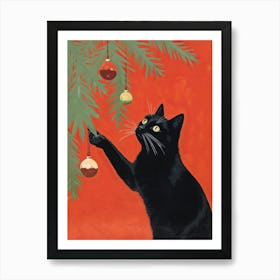 Christmas Cat 3 Art Print