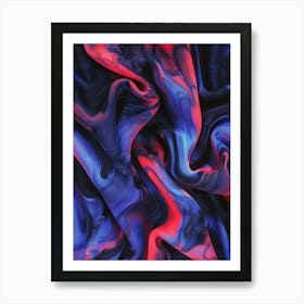 Blue & Red Swirls Art Print