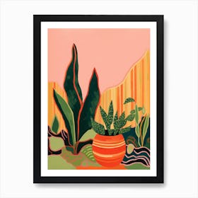 Boho Plant Painting Snake Plant 5 Art Print