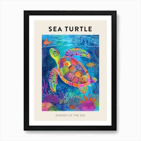 Rainbow Doodle Sea Turtle Poster 2 Art Print