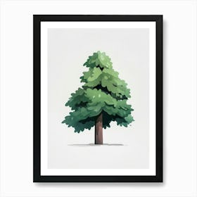 Spruce Tree Pixel Illustration 4 Art Print