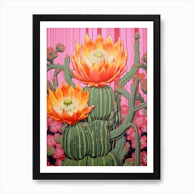 Mexican Style Cactus Illustration Gymnocalycium Cactus 4 Art Print