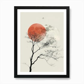 Moon And Tree Canvas Print Art Print