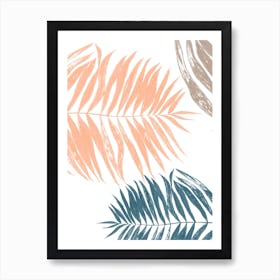 Soft Coloured Palm Leaves Art Print