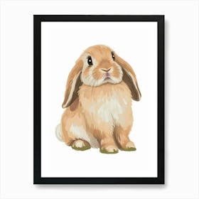 French Lop Rabbit Kids Illustration 3 Art Print