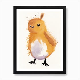 A Chick Watercolour Childrens Drawing 3watercolour Art Print