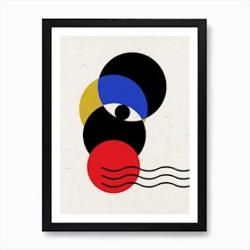 Bauhaus Abstract Eye Circle Art Print