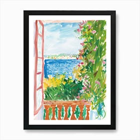 Travel Poster Happy Places Nice 3 Art Print