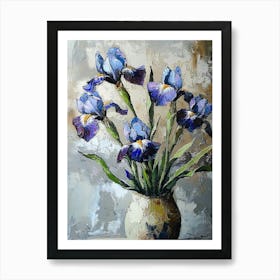 Blue Iris In A Vase Art Print