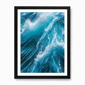 Abstract Naval Design Fusing Turquoise And Blue To Create A Ripple Effect Reminiscent Of A Turbulen (1) 2 Art Print