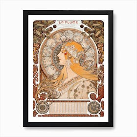Zodiaque Or La Plume, Alphonse Mucha Art Print