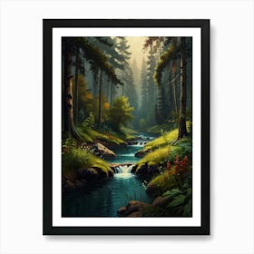 River In The Forest 1 Art Print