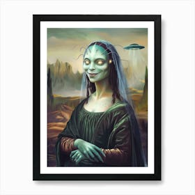 Mona Lisa Extraterrestrial Galaxy Art Print