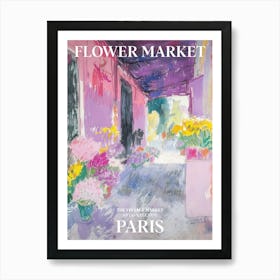 Vintage Flower Market Painting Paris Art Print