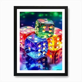 Colorful Dice 1 Art Print