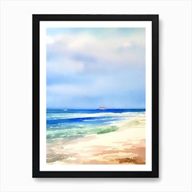 Galle Face Green Beach 2, Colombo, Sri Lanka Watercolour Art Print