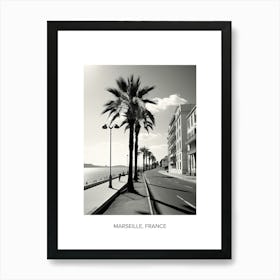 Poster Of Nice, France, Photography In Black And White 3 Art Print