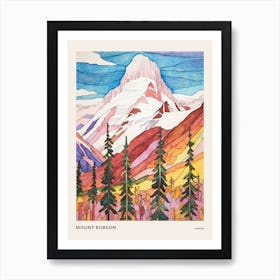 Mount Robson Canada 1 Colourful Mountain Illustration Poster Art Print