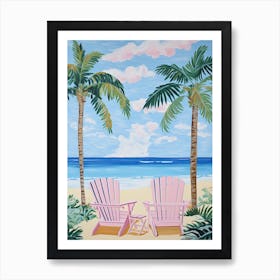 Siesta Key Beach, Florida, Matisse And Rousseau Style 3 Art Print
