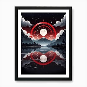 Moon Reflected In Water 1 Art Print