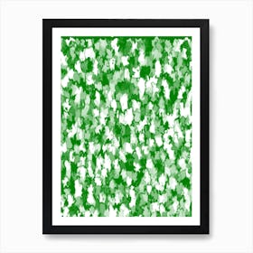 Green And White Polka Dots Art Print