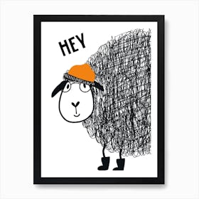 Hey Sheep Animal Pop Art Print