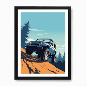 A Jeep Wrangler In French Riviera Car Illustration 4 Art Print
