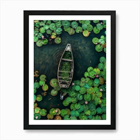 Water Lily Boat Art Print