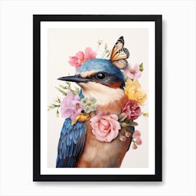 Bird With A Flower Crown Barn Swallow 3 Art Print