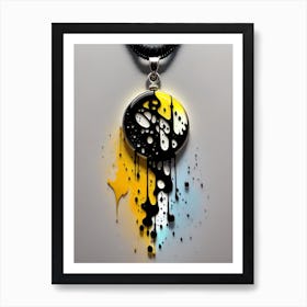 Black And Yellow Abstract Painting 3 Art Print
