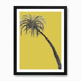 Palm Tree Yellow Background 1 Poster