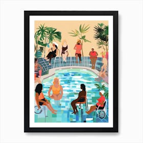 Body Positivity Hockney Style Pool 4 Art Print