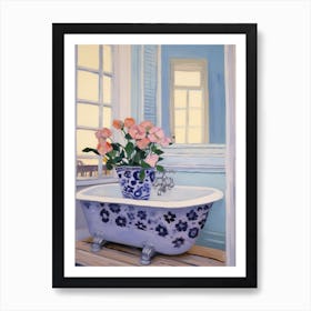 A Bathtube Full Of Pansy In A Bathroom 3 Art Print