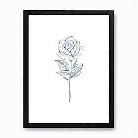 Rose Flower Isolated On White Background Art Print