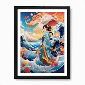 The Great Wave off Kanagawa - Anime Style 2 Art Print