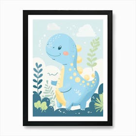 Cute Cartoon Dinosaur 3 Art Print