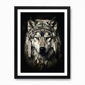 Indian Wolf Portrait 4 Art Print
